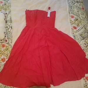 White House Black Market coral eyelet dress